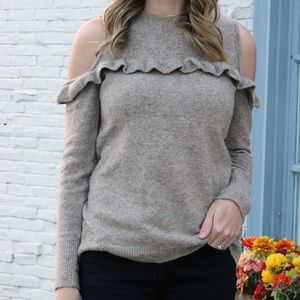 loft cold shoulder sweater